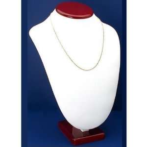  White Leather Wood Necklace Bust Jewelry Display 12 Arts 