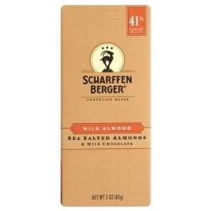 Scharffen Berger Choc Bar Seaslt Almnd 3 OZ (Pack of 12)  