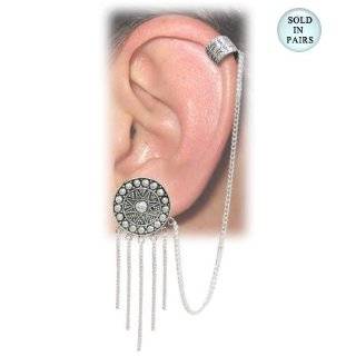  Sun Dial Ear Lace Dangling Chains with Chained Ear Cuff 