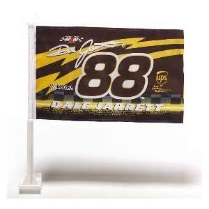  DALE JARRETT #88 CAR FLAG w/ Wall Brackett Set of 2 