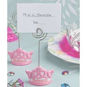 Pink crown design place card holders
