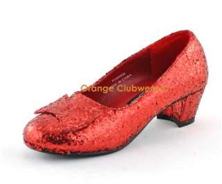 Girls Children Dorothy Red Heels Cute Shoes Flats Kids  