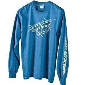  Fly Racing Shatter Long Sleeve T Shirt   Large/Blue 