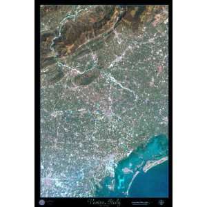  Laminated Venice, Italy satellite view map photo print 