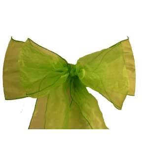  Lime Organza Sashes Chair Bows (Pack of 25) Made in USA 
