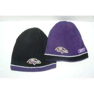 NFL Baltimore Ravens Youth Size Waffle Knit Reversible Beanie Hat Ski 