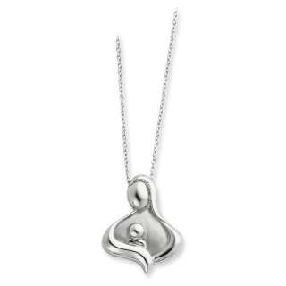 Sterling Silver Polished Maternal Bond 18in Necklace  