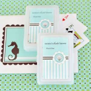  Beach Themed Playing Cards with Personalized Labels 