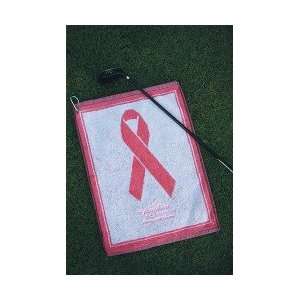   Pink Ribbon Jacquard Golf Towel BLANK 