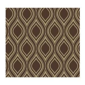  York Wallcoverings Tres Chic BL0327 Ogee Wallpaper, Brown 