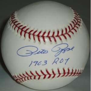  Autographed Pete Rose Ball   w/63 ROY