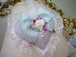 Mulberry Rose~Lace~French lavender~heart sachet Pillow  