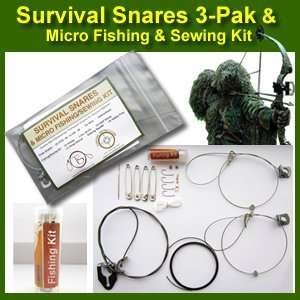  Thompson Survival Snares 3 Pak and Micro Fishing / Sewing 