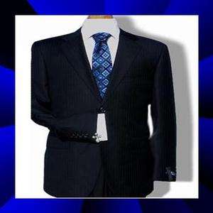 Daniele $1295 Black Blue Twill Stripe 150s Wool Mens Business Dress 