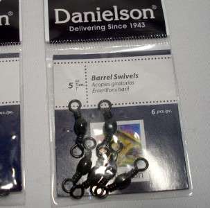 Danielson Black Barrel Swivels Twisted Wire Eyes Size 5 Fishing Tackle 
