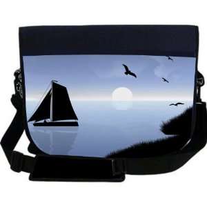  Sail Boat Silhouette on Lake Design NEOPRENE Laptop Sleeve 