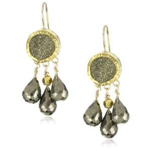   Nava Zahavi Embrace Round Pyrite and High Karat Gold Earrings Jewelry