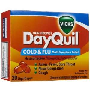  Vicks DayQuil Cold & Flu Relief LiquiCaps, 20ct (Quantity 