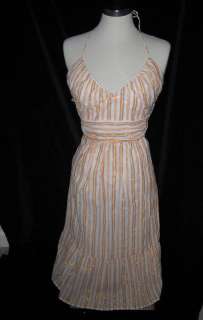 Darlin NWT 69 Jr 13 14 Dress Orange Peach Gold Halter  