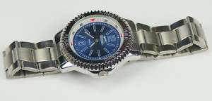 Slazenger sports watch mens blue dial rotating bezel  