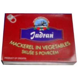 Jadran or EVA Mackerel in Vegetables, 3.75oz (106g)  