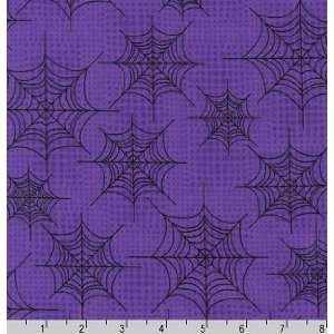  Robert Kaufman Eerie Alley Spider Web Purple Fabric Arts 