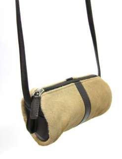 You are bidding on a JOAN & DAVID Tan Ponyskin Leather Shoulder Bag 
