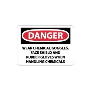  OSHA DANGER Wear Chemical Goggles Safety Sign