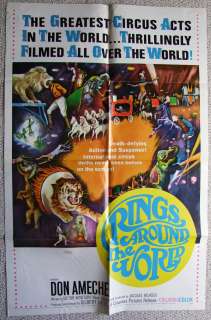 Rings Around The World Vintage ORIGINAL 1960s Circus Movie Poster 