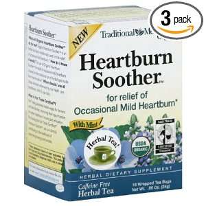 Traditional Medicinals Heartburn Soother Tea, 16 count (Pack of3 