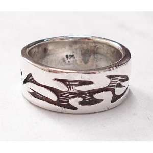  Fire Flare Silver Ring (Size 8) 