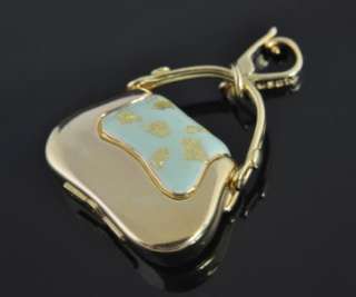 Rosato 14K Gold Enamel Handbag 3D Purse Pendant Charm  