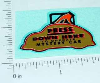 Marx Mystery Car Replacement Sticker MX 050  