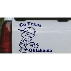 Go Texas Pee On Oklahoma Car Window Wall Laptop Decal Sticker    Navy 