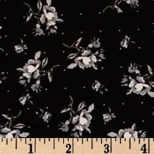  44 Wide Little Darlings Astrid Floral Black/Ivory Fabric 