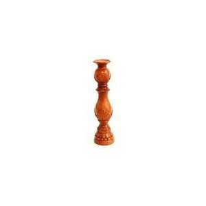  Wooden Candleholder With Natural Finish and Delicat