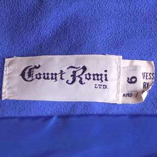 Vintage Royal Blue Ultra Suede Suit Count Romi 1980S  