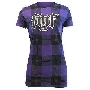  FMF Apparel Womens Rukus Plaid T Shirt   Small/Purple 