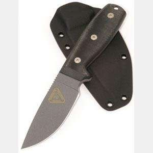 Ontario Knife Company RAT 3, D2 Blade, Black Linen Micarta, Tan Sheath 