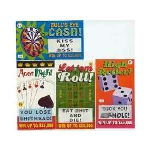  Fake Lotto Trick RUDE 25 Asst. JOKE Prank / Gag Gi Toys 