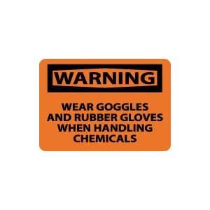  OSHA WARNING Wear Goggles And Rubber Gloves When Handling 