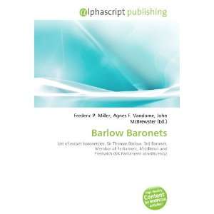  Barlow Baronets (9786133894860) Books