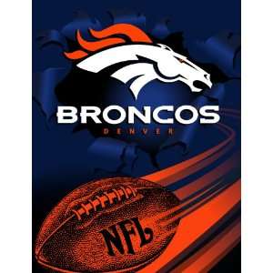  NFL Royal Plush Raschel 60x80 Blankets   Broncos Sports 
