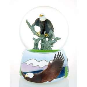  Bald Eagle Water Globe / Snow Globe Musical Dome with 18 