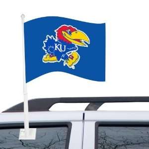  NCAA Kansas Jayhawks Royal Blue Car Flag Sports 