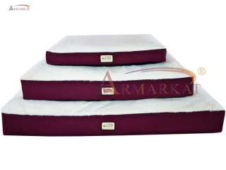 Burgundy & Ivory Heavy Duty Canvas Dog Bed Extra Large  