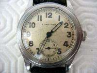 Vintage Rare WWII WW2 Military Army Longines Men Watch Stainless Steel 