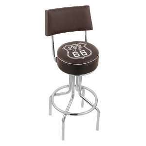  Route 66 Steel Stool with Back, 4 Logo Seat, and L9C4 