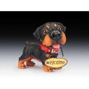  Rottweiler with Welcome Sign 