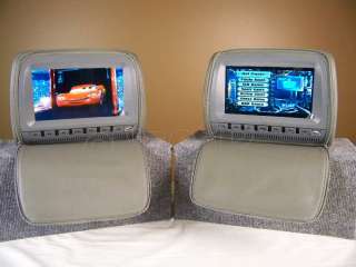 2x 9GREY Car Headrest DVD Player Monitor Cover Phones  